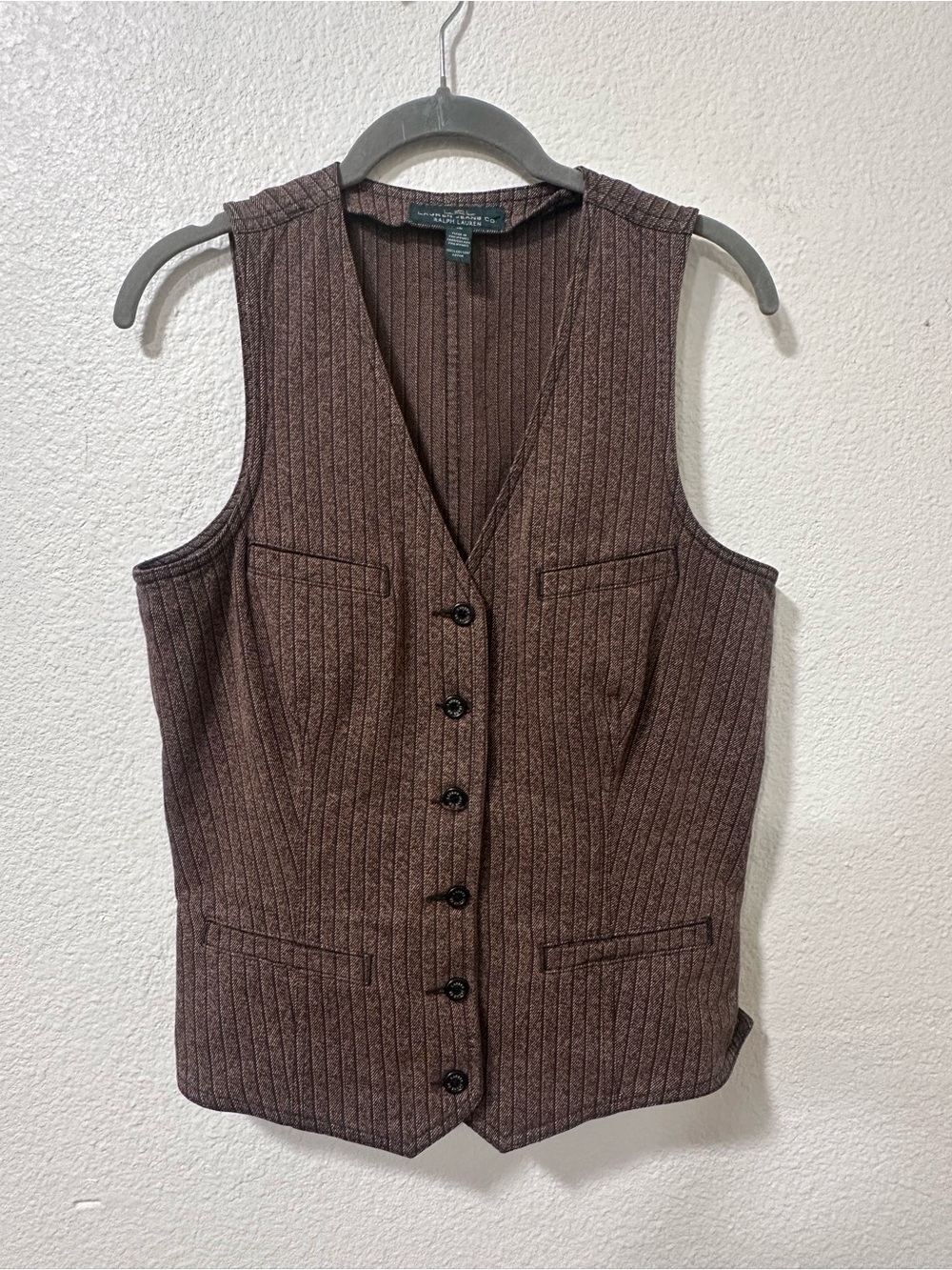Ralph Lauren Brown Pinstripe Vest
